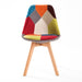 2 Set Multi Colour Retro Dining Cafe Chair Padded Seat