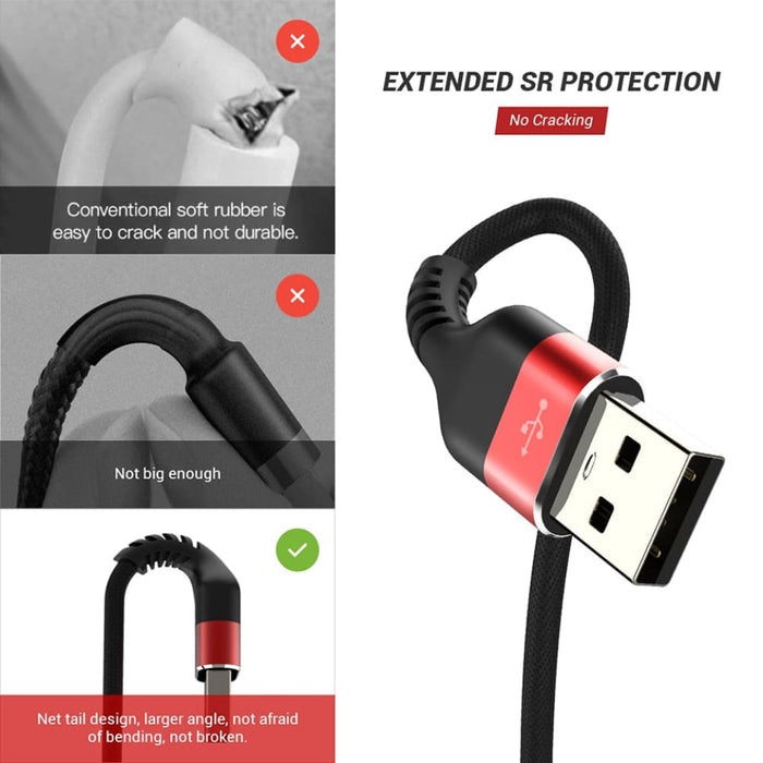 2.4a Nylon Fast Charge Usb Data Cable For Samsung Mi Tablet