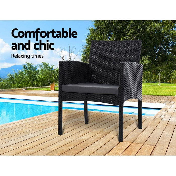 Set Of 2 Outdoor Bistro Chairs Patio Furniture Dining Chair