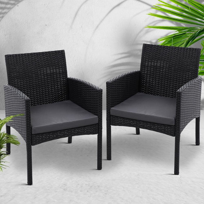 Set Of 2 Outdoor Bistro Chairs Patio Furniture Dining Chair