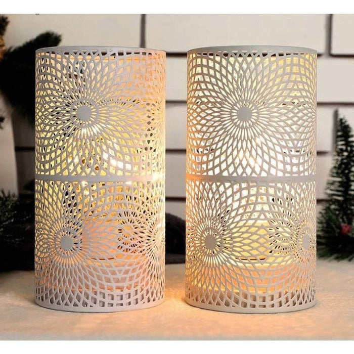 2 Pack Modern Nordic Cylinder Night Light Candle Holder