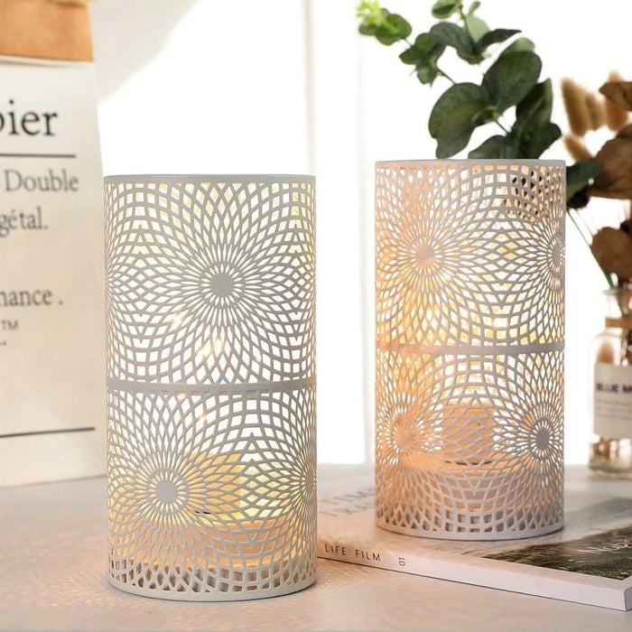 2 Pack Modern Nordic Cylinder Night Light Candle Holder