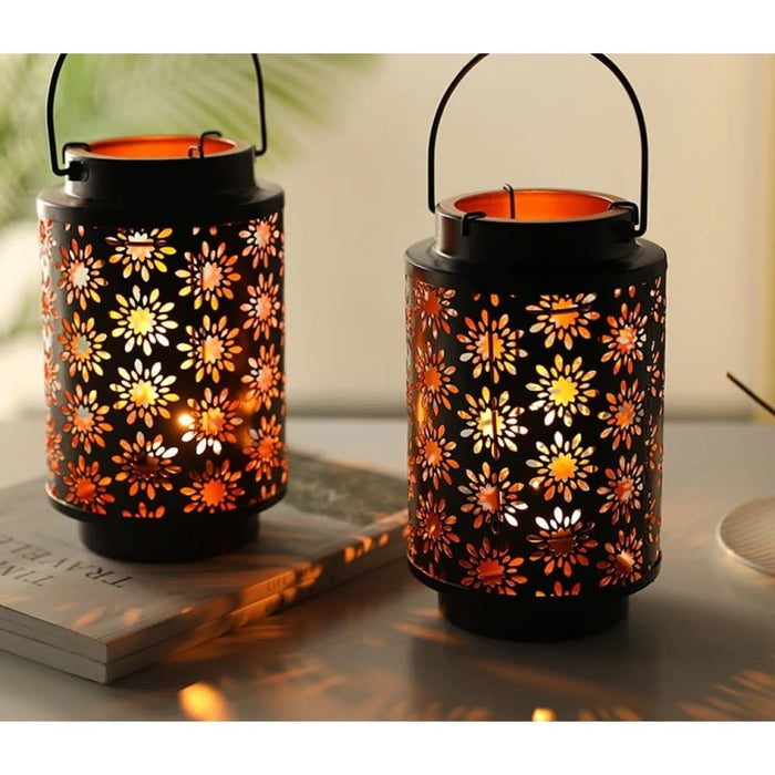 2 Pack Nordic Flower Hollow Wrought Candle Holder For Home