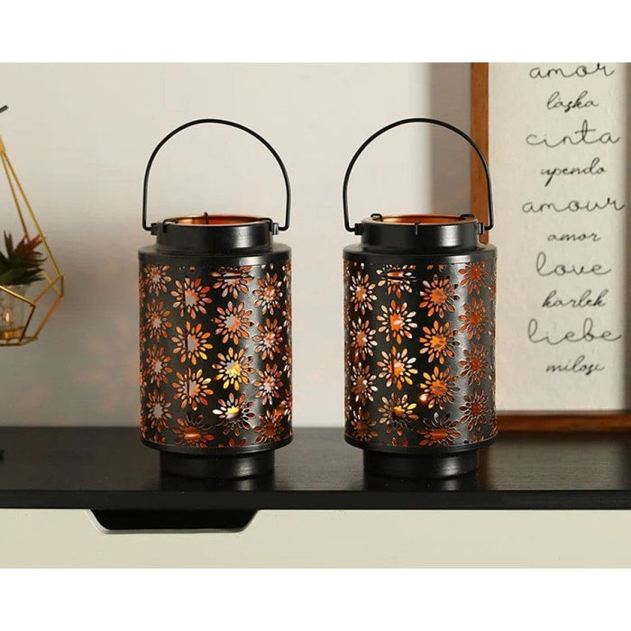 2 Pack Nordic Flower Hollow Wrought Candle Holder For Home