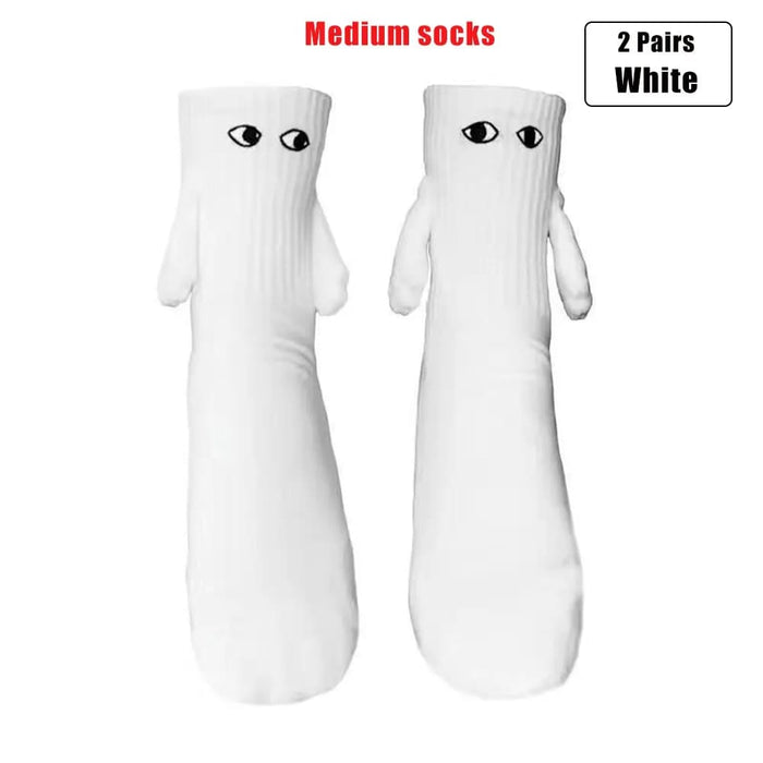 2 Pairs Fun 3d Cartoon Mid Tube Socks For Couples