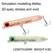 2 Piece 4.8g 60mm Microbacter Pencil Top Horse Mouth Lure