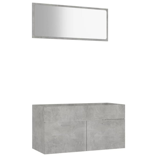 2 Piece Bathroom Furniture Set Concrete Grey Chipboard