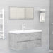 2 Piece Bathroom Furniture Set Concrete Grey Chipboard