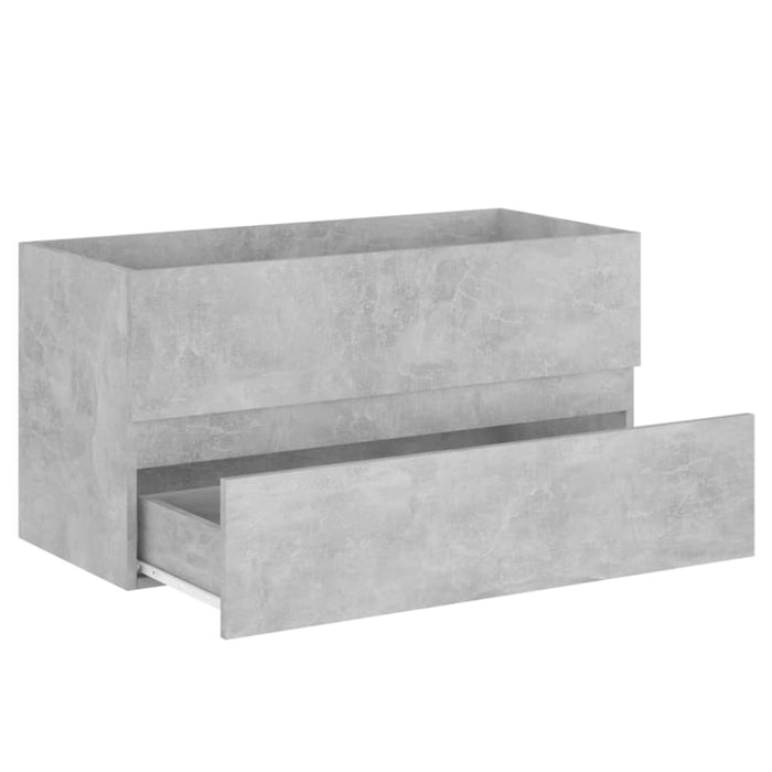 2 Piece Bathroom Furniture Set Concrete Grey Chipboard