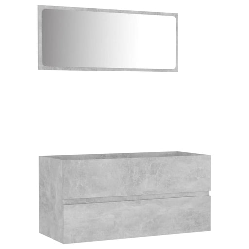 2 Piece Bathroom Furniture Set Concrete Grey Chipboard