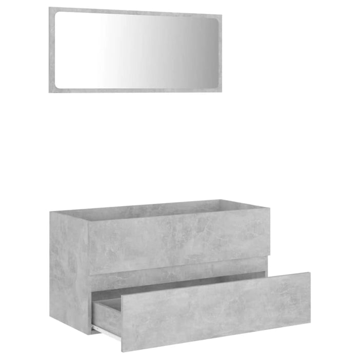 2 Piece Bathroom Furniture Set Concrete Grey Chipboard