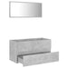 2 Piece Bathroom Furniture Set Concrete Grey Chipboard