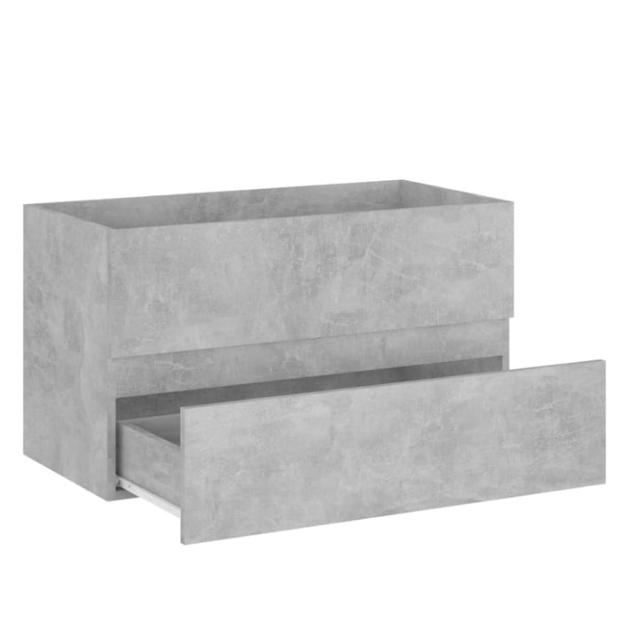 2 Piece Bathroom Furniture Set Concrete Grey Chipboard