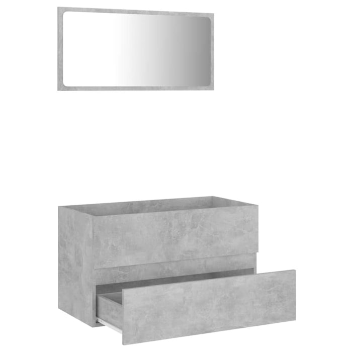 2 Piece Bathroom Furniture Set Concrete Grey Chipboard