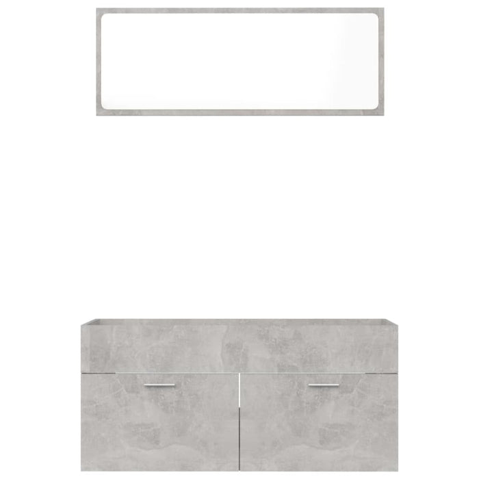 2 Piece Bathroom Furniture Set Concrete Grey Chipboard