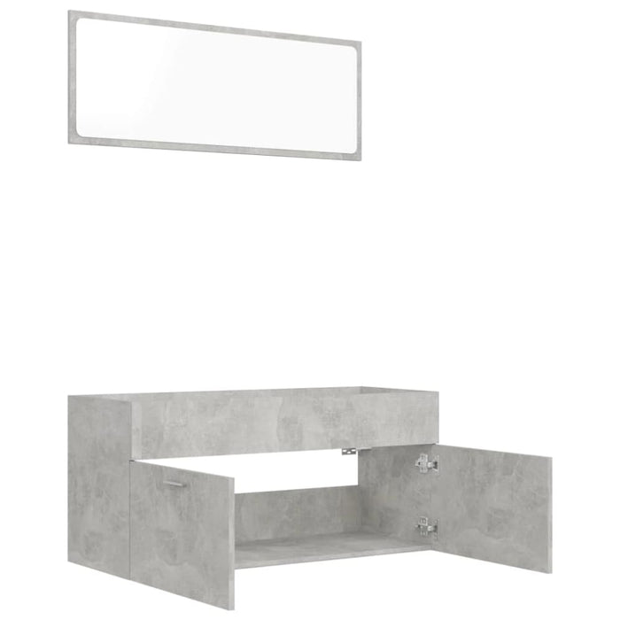 2 Piece Bathroom Furniture Set Concrete Grey Chipboard