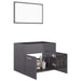 2 Piece Bathroom Furniture Set Glossy Look Grey Chipboard