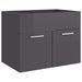 2 Piece Bathroom Furniture Set Glossy Look Grey Chipboard