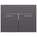 2 Piece Bathroom Furniture Set Glossy Look Grey Chipboard