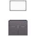 2 Piece Bathroom Furniture Set Glossy Look Grey Chipboard