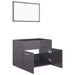 2 Piece Bathroom Furniture Set Glossy Look Grey Chipboard