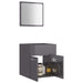 2 Piece Bathroom Furniture Set Glossy Look Grey Chipboard