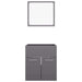 2 Piece Bathroom Furniture Set Glossy Look Grey Chipboard