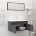 2 Piece Bathroom Furniture Set Glossy Look Grey Chipboard