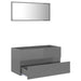 2 Piece Bathroom Furniture Set Glossy Look Grey Chipboard