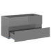 2 Piece Bathroom Furniture Set Glossy Look Grey Chipboard