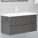 2 Piece Bathroom Furniture Set Glossy Look Grey Chipboard