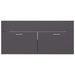 2 Piece Bathroom Furniture Set Glossy Look Grey Chipboard