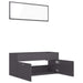 2 Piece Bathroom Furniture Set Glossy Look Grey Chipboard