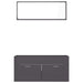 2 Piece Bathroom Furniture Set Glossy Look Grey Chipboard