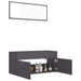 2 Piece Bathroom Furniture Set Glossy Look Grey Chipboard