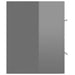 2 Piece Bathroom Furniture Set Glossy Look Grey Chipboard