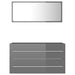 2 Piece Bathroom Furniture Set Glossy Look Grey Chipboard