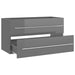 2 Piece Bathroom Furniture Set Glossy Look Grey Chipboard