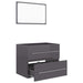 2 Piece Bathroom Furniture Set Glossy Look Grey Chipboard