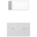 2 Piece Bathroom Furniture Set Glossy Look White Chipboard