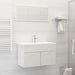 2 Piece Bathroom Furniture Set Glossy Look White Chipboard