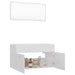 2 Piece Bathroom Furniture Set Glossy Look White Chipboard