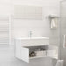 2 Piece Bathroom Furniture Set Glossy Look White Chipboard