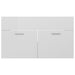 2 Piece Bathroom Furniture Set Glossy Look White Chipboard