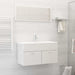 2 Piece Bathroom Furniture Set Glossy Look White Chipboard