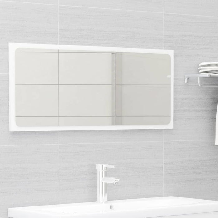 2 Piece Bathroom Furniture Set Glossy Look White Chipboard