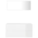 2 Piece Bathroom Furniture Set Glossy Look White Chipboard