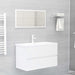 2 Piece Bathroom Furniture Set Glossy Look White Chipboard