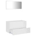 2 Piece Bathroom Furniture Set Glossy Look White Chipboard