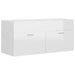 2 Piece Bathroom Furniture Set Glossy Look White Chipboard